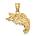 thumbnail image 3 of Pendentif Charme Poisson Basse Finition Texturée Polie Solide en Or Blanc 14k, 3 of 4
