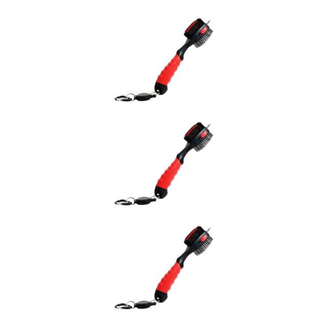maskred Golfing Cleaners Brush Professional Golfs Putter Ball Groove Cleaning Retractable Comfortable Grip Red 3PCS