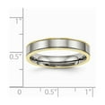 thumbnail image 2 of 4mm Titanium Polished Yellow Ip Grooved Comfort Back Ring - Size 6.5, 2 of 2