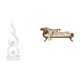 thumbnail image 1 of Escultura De Llama De Resina Moderna Y Figura De Sofá Cama De Madera En Miniatura, Adorno De Escritorio único Para Oficina, Patio, Estantería Y Decoración De Casa De Muñecas., 1 of 8