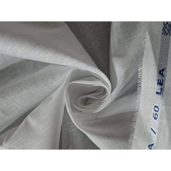 100% linen Fusion Fabric With Bamboo Slubs White colour 58" wide [12764]