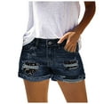 thumbnail image 2 of Jean Shorts Womens 2026 Summer Distressed Ripped Denim Shorts with Pockets, 2 of 5
