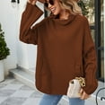 thumbnail image 6 of IROINNID Reduced Womens Sweater Turtleneck Pullover Sweater Solid Color Loose Mid-Length Long Sleeve Sweater Knitted Sweater Tops, 6 of 8