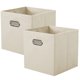 thumbnail image 1 of PinkSheep Cubos de Almacenamiento Plegables de Tela, Cubos de Almacenamiento de 11", Organizador de Cestas para Armario, Beige, Paquete de 2, 1 of 1