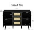 Black Storage Rattan Sideboard Kitchen with