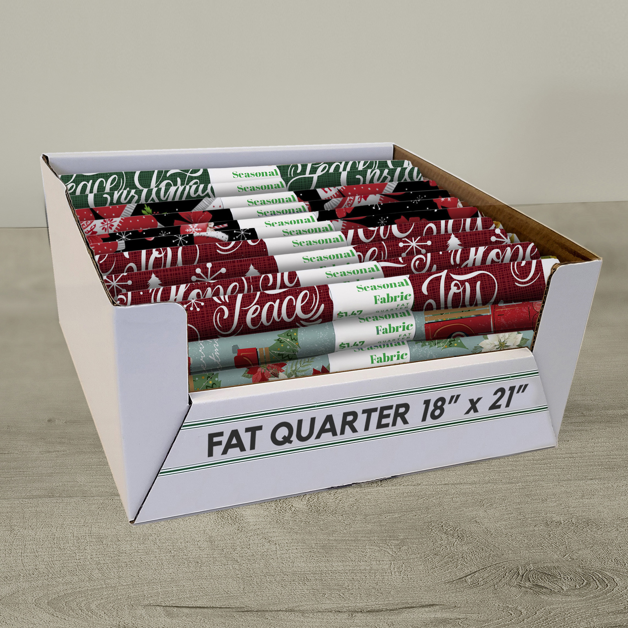 David Textiles, Inc. Christmas Fat-quarter Precut Assortment, 60 pieces