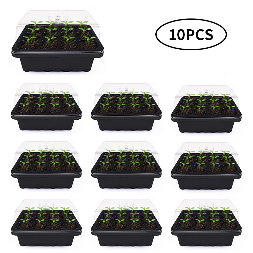12 Holes Planting Box Root Starter Tray Nursery Pots Growing Case Gardening Pot 