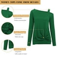 thumbnail image 3 of SWQZVT Women's Cold Shoulder Tops Long Sleeve Twist Knot Tops Fashion Sexy Tunic Blouse Dressy Tshirts Size XL, 3 of 6