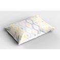 thumbnail image 2 of Ambesonne Sketchy Pillow Sham 2 Pack, Abstract Chain, 26"x20", Pale Grey and Yellow, 2 of 3