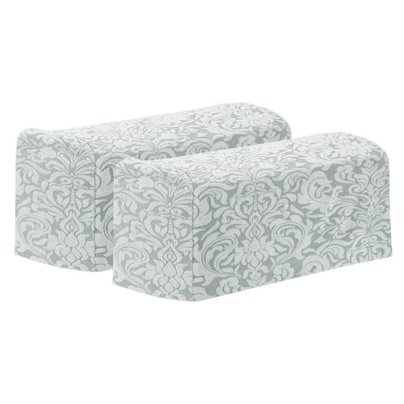 2Pack Stretch Armrest Covers, Jacquard Soft Couch Arm Slipcovers, Light Gray