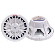 Pyle Single Outdoor Marine Audio Subwoofer - 600 Watt 12 Inch White Waterproof Bass Loud Speaker For Marine Stereo Sound System, Under Helm or Box Case Mount in Small Boat, Marine Vehicle PLMRW12