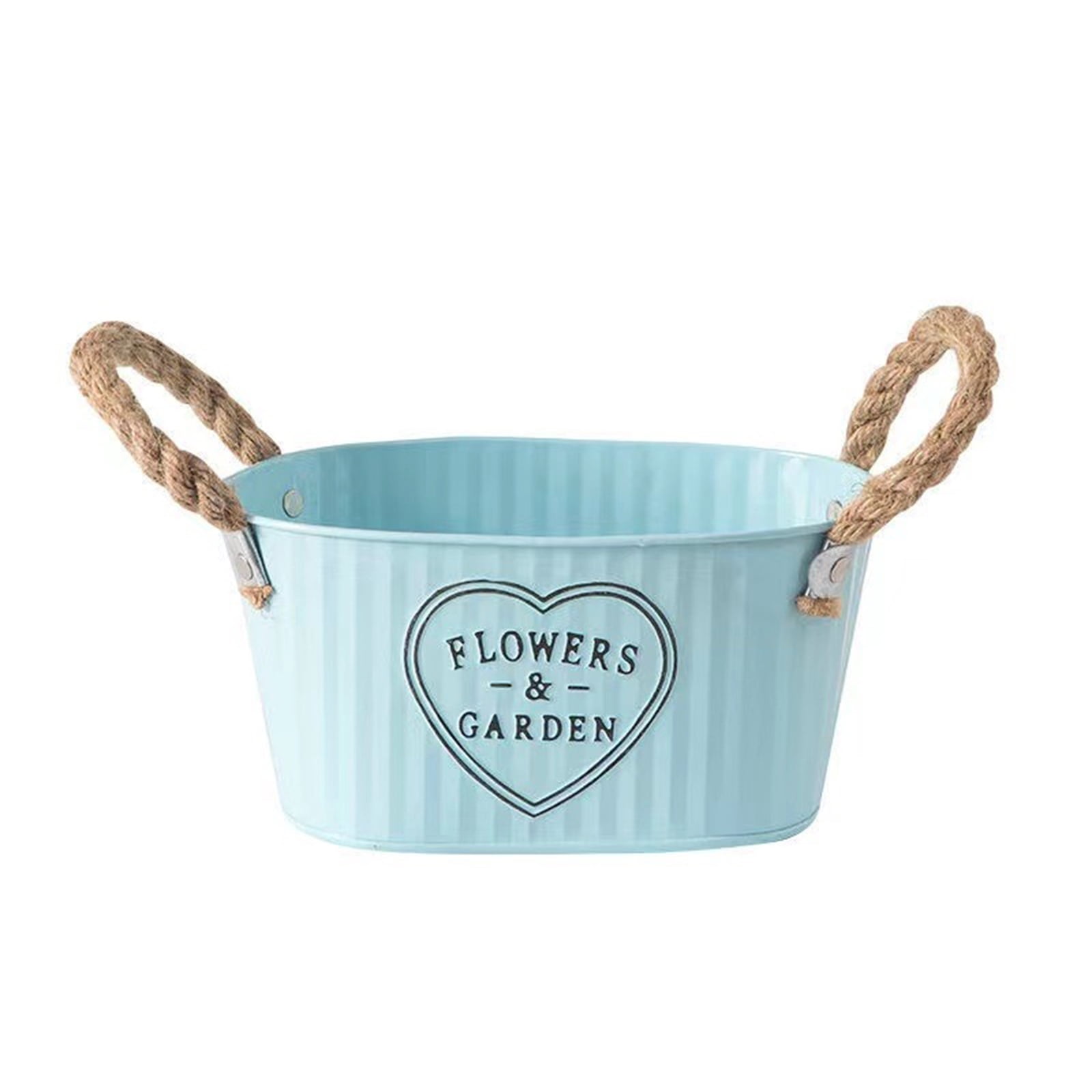 Tin Bucket Iron Buckets Decorations Handle Pastoral Style Decorate