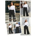 thumbnail image 2 of LANREMON Womens Plus Size Ribbed Loose Wide Leg Pants with Pockets Casual Lounge Pants High Waisted Palazzo Trousers, 2 of 7