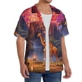 thumbnail image 2 of Logiee Lantern Giraffes Magical Forest Print Men's Button Down Shirts Short Sleeve, Summer Beach Shirts,Vacation Wedding Shirts,Men's Casual Button-Down Shirts with Pocket-4X-Large, 2 of 5