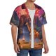 thumbnail image 2 of Balery Lantern Giraffes Magical Forest Camisa Casual de Manga Corta con Botones para Hombre, Texturizada, Estilo Cubano, para Playa, Verano-4X-Large, 2 of 5