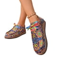 thumbnail image 5 of Willtoo Orthopedics Womens Colorful Print Canvas Shoes Lace Up Low Top Casual Flats Lightweight Fashion Daily Slip On Sneakers, 5 of 5