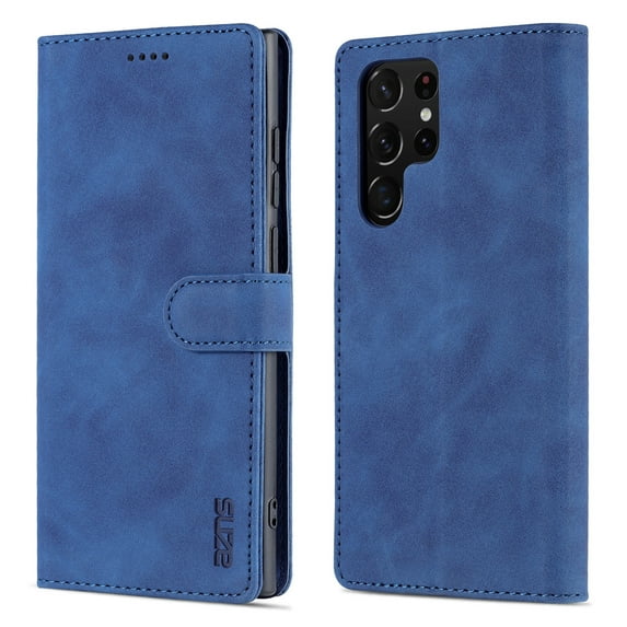 Allytech Compatible with Samsung Galaxy S23 Ultra 5G, Galaxy S23 Ultra Wallet Case, Flip Stand Magnetic Closure Anti-Scratch Protective Card Slots Case for Samsung S23 Ultra 5G, Blue