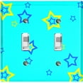 thumbnail image 1 of Metal Light Switch Plate Cover Blue Yellow Star Party Teal STR001, 1 of 13