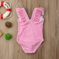 thumbnail image 6 of Baby Girls Beachwear Swimsuit Bodysuits Kid Girls Sleeveless Ruffle Bathing Suit Striped One-Piece Bodysuits, 6 of 9