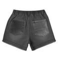 thumbnail image 7 of UDAUDU Women Denim Shorts 2026 Trendy High Waisted Drawstring Stretchy Comfy Jean Shorts Raw Hem Casual Summer with Pockets Gray 2XL, 7 of 7