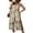 Khaki, variant on Womens Sleeveless Jumpsuits Summer Printed Wide Leg Jumpsuits Vintage Trendy Overalls Black L US12-14