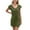 Army Green, variant on Busydd Womens Summer Dress Solid Color V Neck Mini Dress Short Sleeve Elastic Waist Drawstring Casual Dresses for Women Trendy Wrap Sundress with Pockets