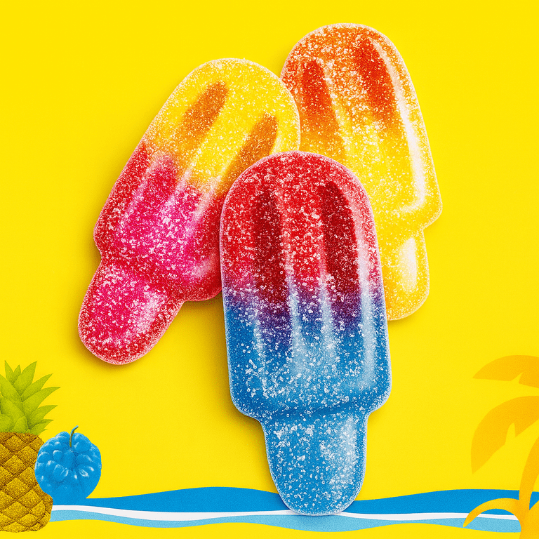 Popsicle Sour Chewy Candy, Tropical Paradise Flavors, 3 oz Box