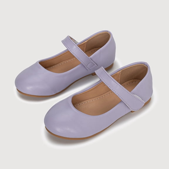 Gyujnb Mary Jane Shoes for Girls, Hook and Loop Strap, Low Heel, Closed Toe Dress Shoes (Toddler, Little Girls, Big Girls),13-14 Years