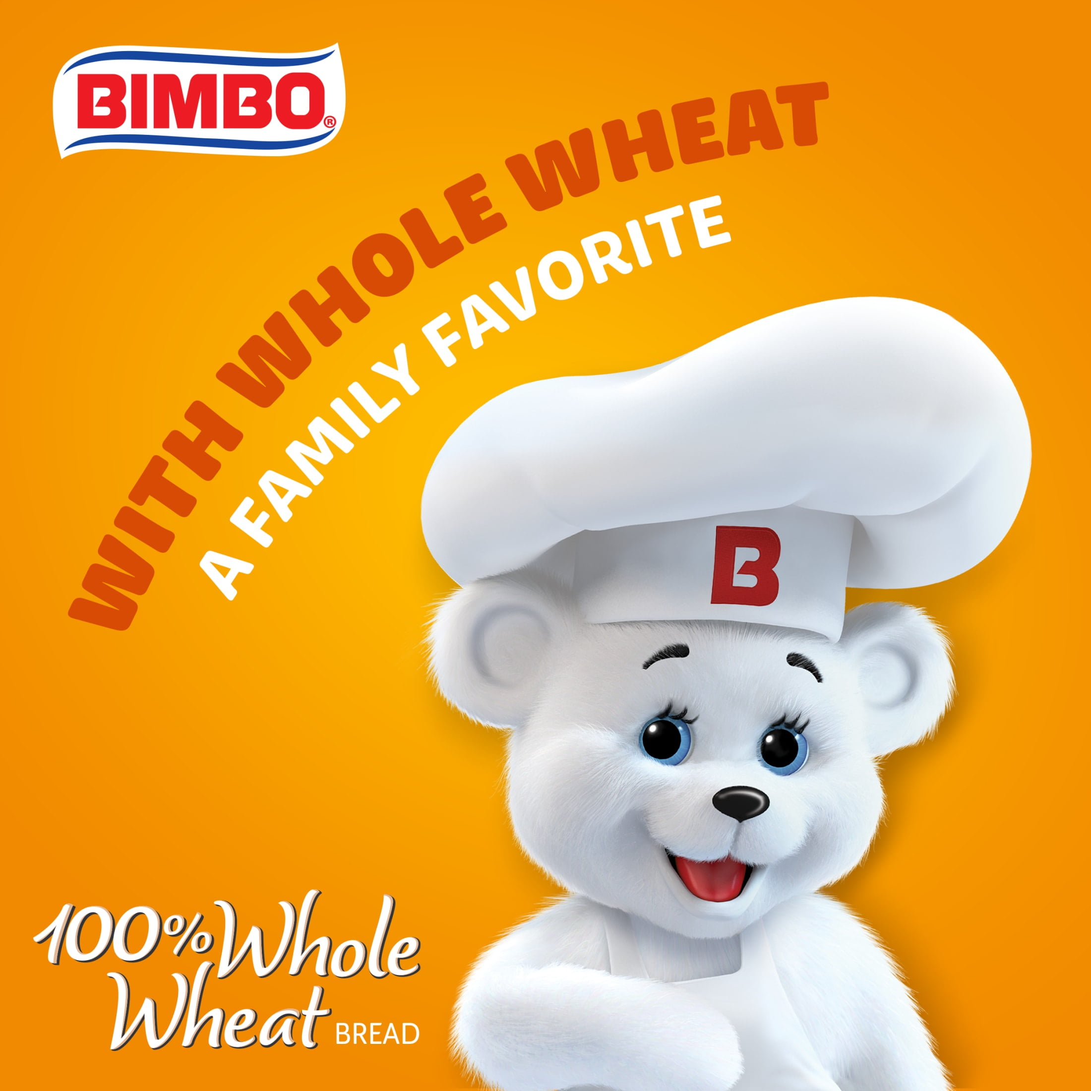 Bimbo Whole Wheat Bread, 16 oz, Pre-sliced Wheat Bread, Bag