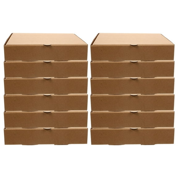 WHAMVOX  12 Pcs Mini Pizza Box Storage Colored Containers for Food Light Brown