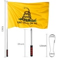 thumbnail image 5 of Asta de bandera telescópica de 4 piezas, asta de bandera de 1,2 m, asta de bandera expandible portátil de acero inoxidable, asta de bandera para guía turística en el aula, bandera JM, 5 of 5