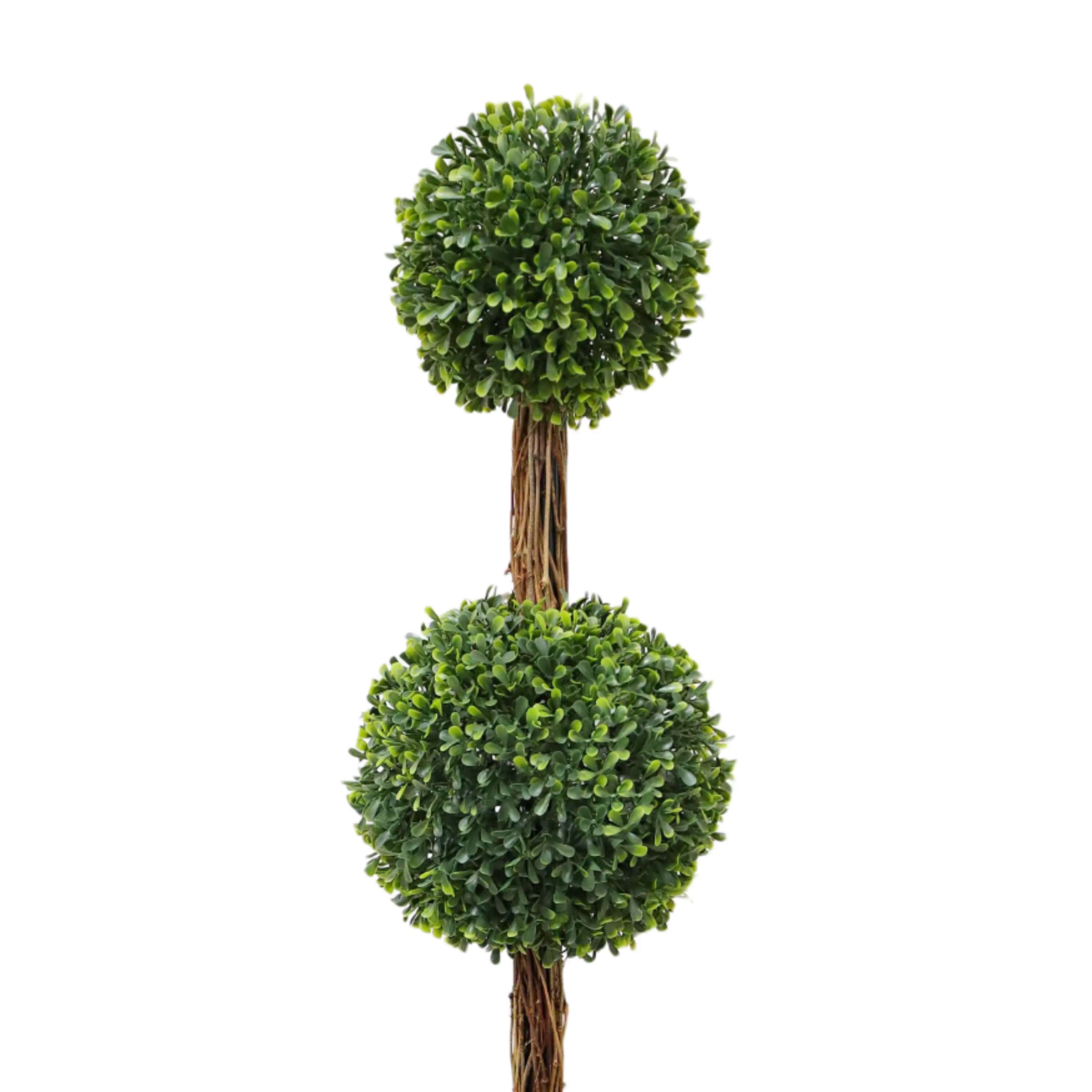My Texas House Boxwood Artificial 3' Topiary with Blue Floral Pot