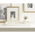 thumbnail image 3 of Kate and Laurel Farson Modern Decorative Wood Rectangle Tray with Handles, 10 x 24, White and Gold, Transitional Rectangular Tray for Use as Entryway Tray Decor or Ottoman Serving Tray, 3 of 9