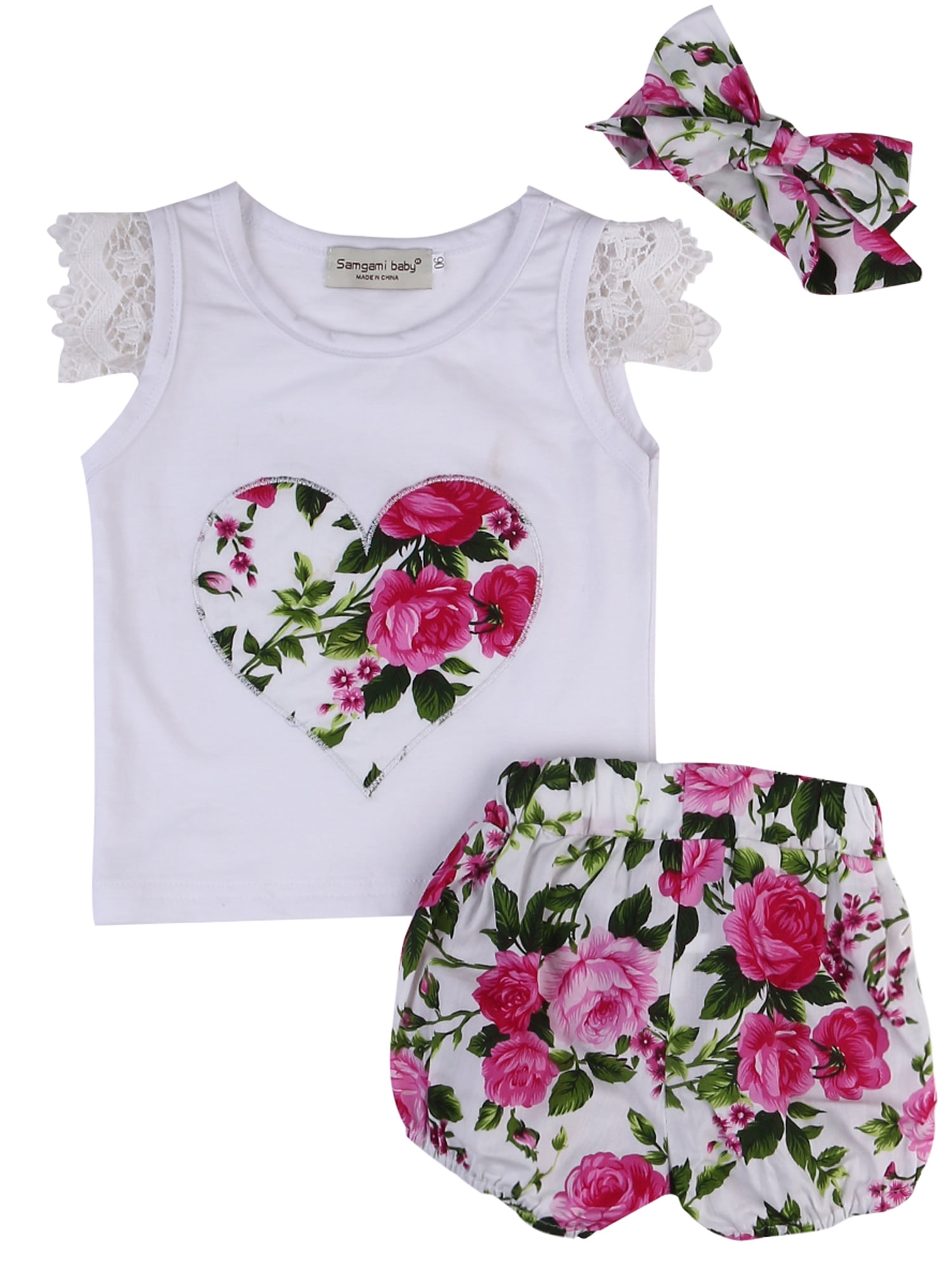 Toddler Kids Baby Girls Outfits Clothes T-shirt Tops+Pants//Shorts//Skirt 2PCS Set