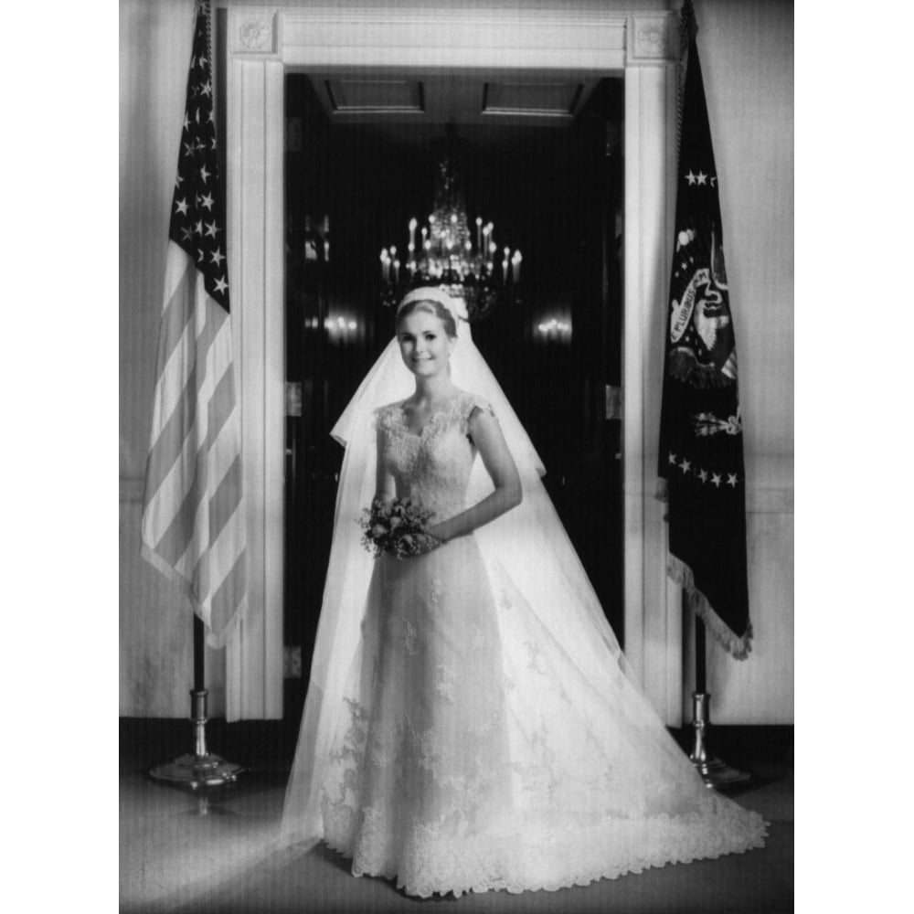 Nixon Presidency. Tricia Nixon Posing In Her Wedding Dress