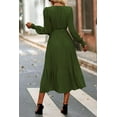 thumbnail image 3 of PRETTYGARDEN Women's Maxi Dress Fall Long Sleeve Wrap V Neck Ruffle Flowy Belted Spring Wedding Guest Vacation, 3 of 8