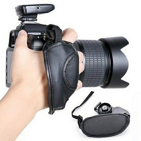Image of Farfi Universal Durable Camera Hand Grip Faux Leather Oval Wrist Band for SLR/DSLR