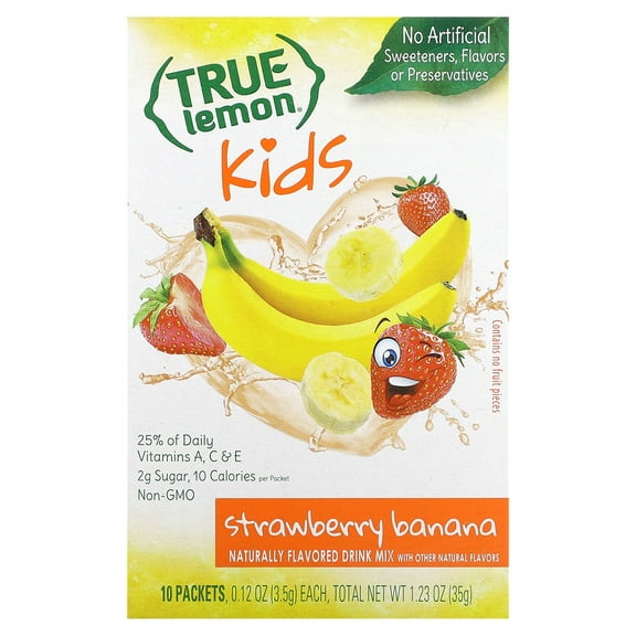 True Lemon Kids Strawberry Banana Drink Mix 10 - 0.12 oz Each