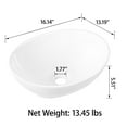 thumbnail image 6 of Sinber 16" x 13" Oval Ceramic Bathroom Vanity Vessel Sink Above Counter Basin, 6 of 16