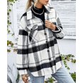 thumbnail image 3 of HSHDLDF Womens Casual Plaid Shacket Button Down Long Sleeve Shirt, 3 of 4