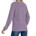 thumbnail image 6 of Gfyviroh Women's Casual Tops Lightweight Slim Long Sleeve Button Tshirts Solid Color Crewneck Pullover Tops, 6 of 9