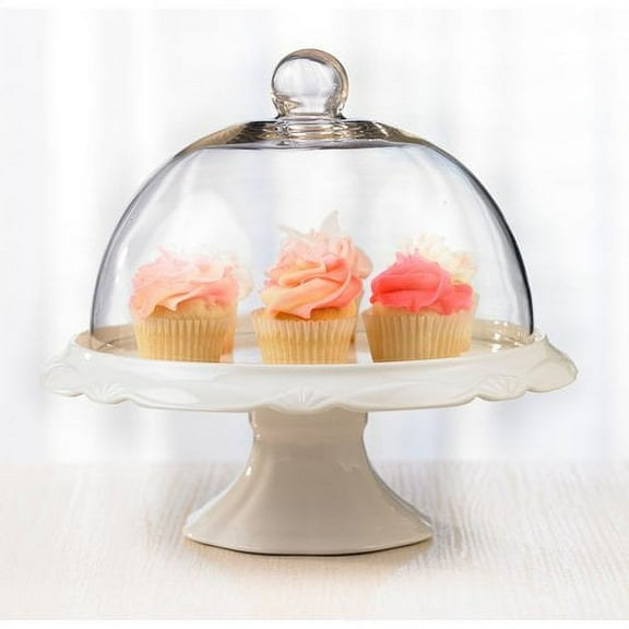Brilliant 9.8" x 9.8" Porcelain,Glass Cupcake Stand, Porcelain