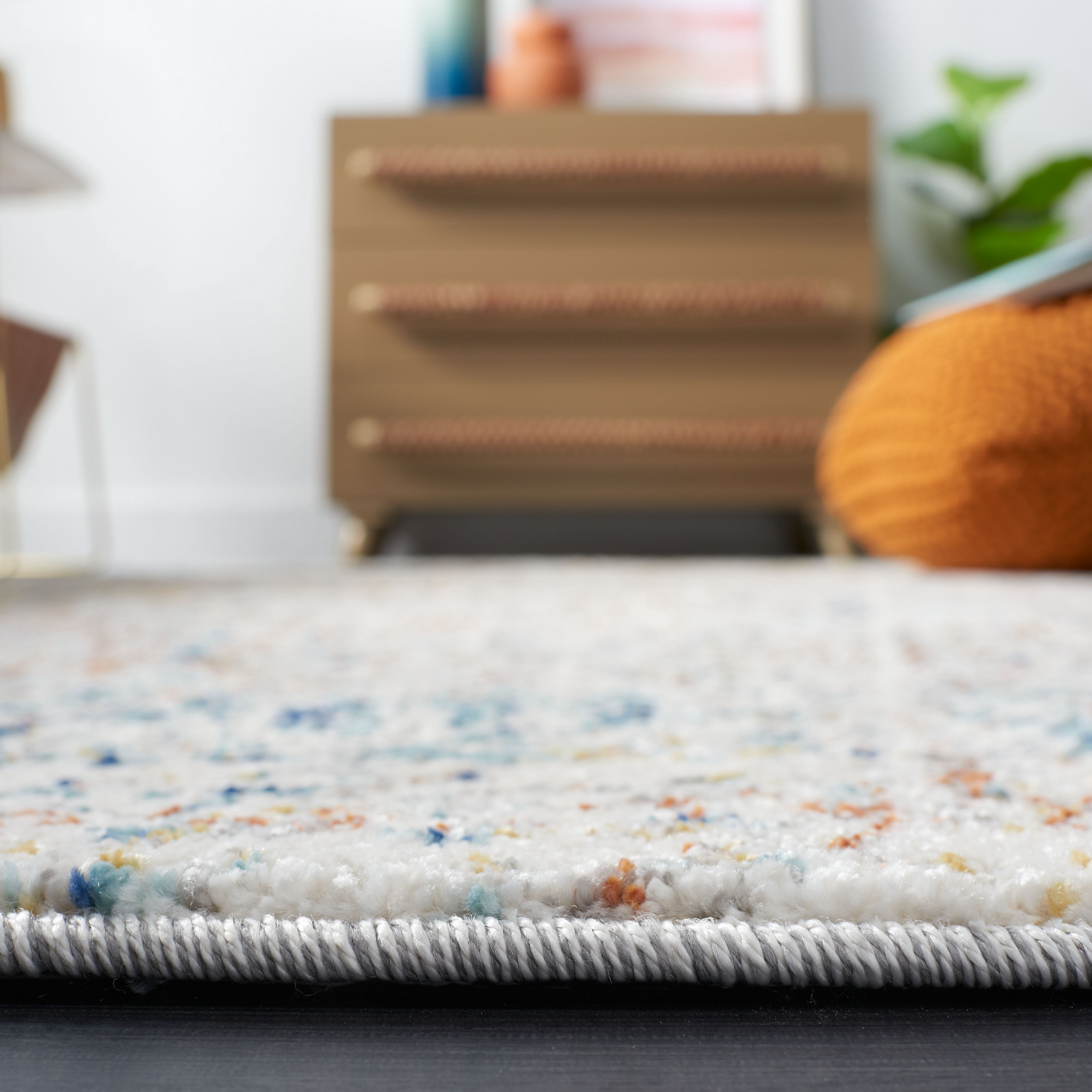 SAFAVIEH Aston Alys Abstract Area Rug, Ivory/Navy, 5'3" x 7'7"