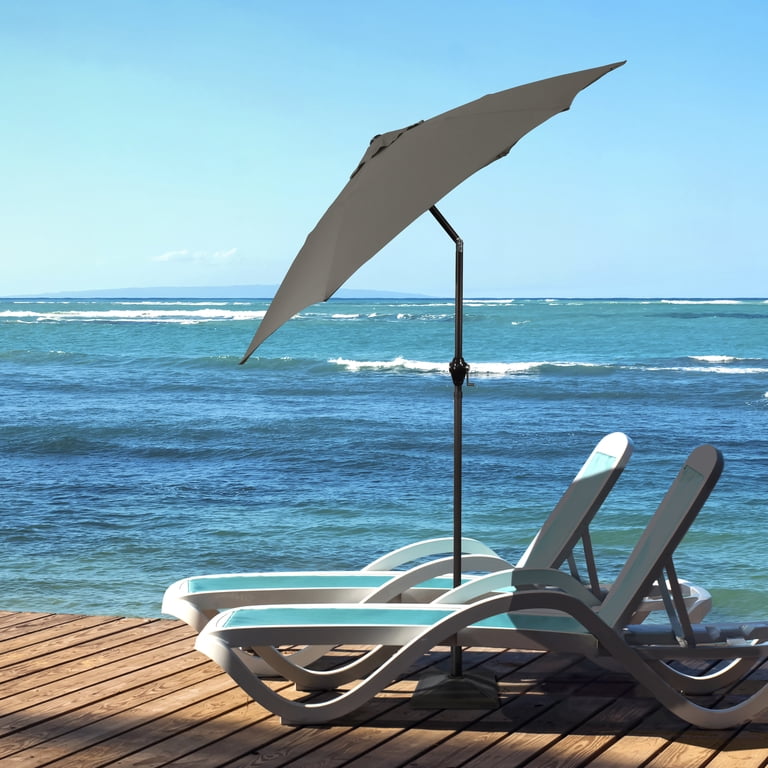 base for large patio umbrella Outsunny Adjustable Wheeled Umbrella Base, Filled Up to 121lbs Sand/99lbs  Water, Black