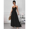 thumbnail image 5 of Solid Color Tie-Up Backless Maxi A-Line Dress Women's Summer Sundress One Piece Long Dress, 5 of 10