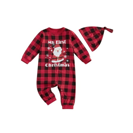 

WERNZATT Baby Girls Boys Rompers Christmas Clothes Bodysuits with Hat