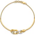 thumbnail image 2 of 14K Two-Tone Polished Diamond Trple Circle Bar 7In W/.5 Ext Bracelet (Width 3) (Length 7) - Jbsp, 2 of 5