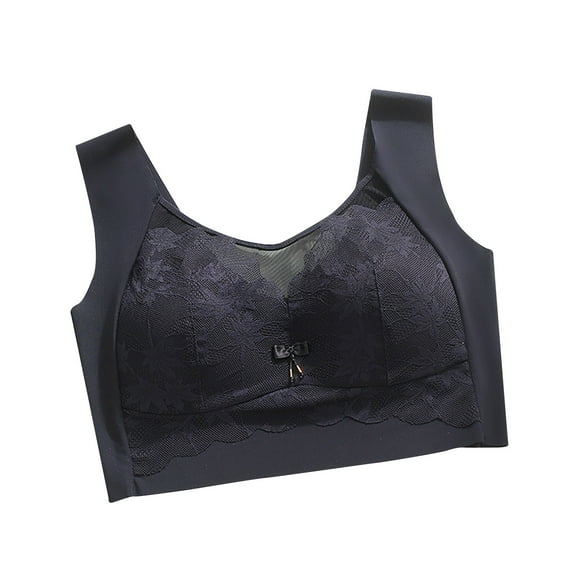 Bigersell Posture Bras for Women Deals Back Smoothing Bras for Women Push-Up Bra Style B1804 V-Neck Pullover Bras Hook and Eye Bra Closure Short Size Bras for Women Wirefree Black M