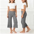 thumbnail image 2 of Oiyii Tween Girl's Wide Leg yoga Capri Pants Solid High Waist Casual Culottes Summer Daily Bottoms,Grey, 2 of 4