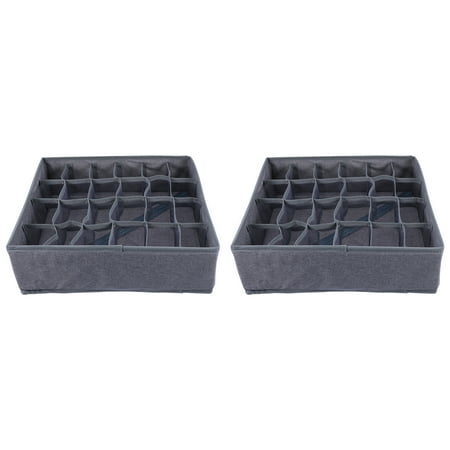 

2pcs Drawer Organizers Dividers Socks Storage Case 24 Grids Socks Container